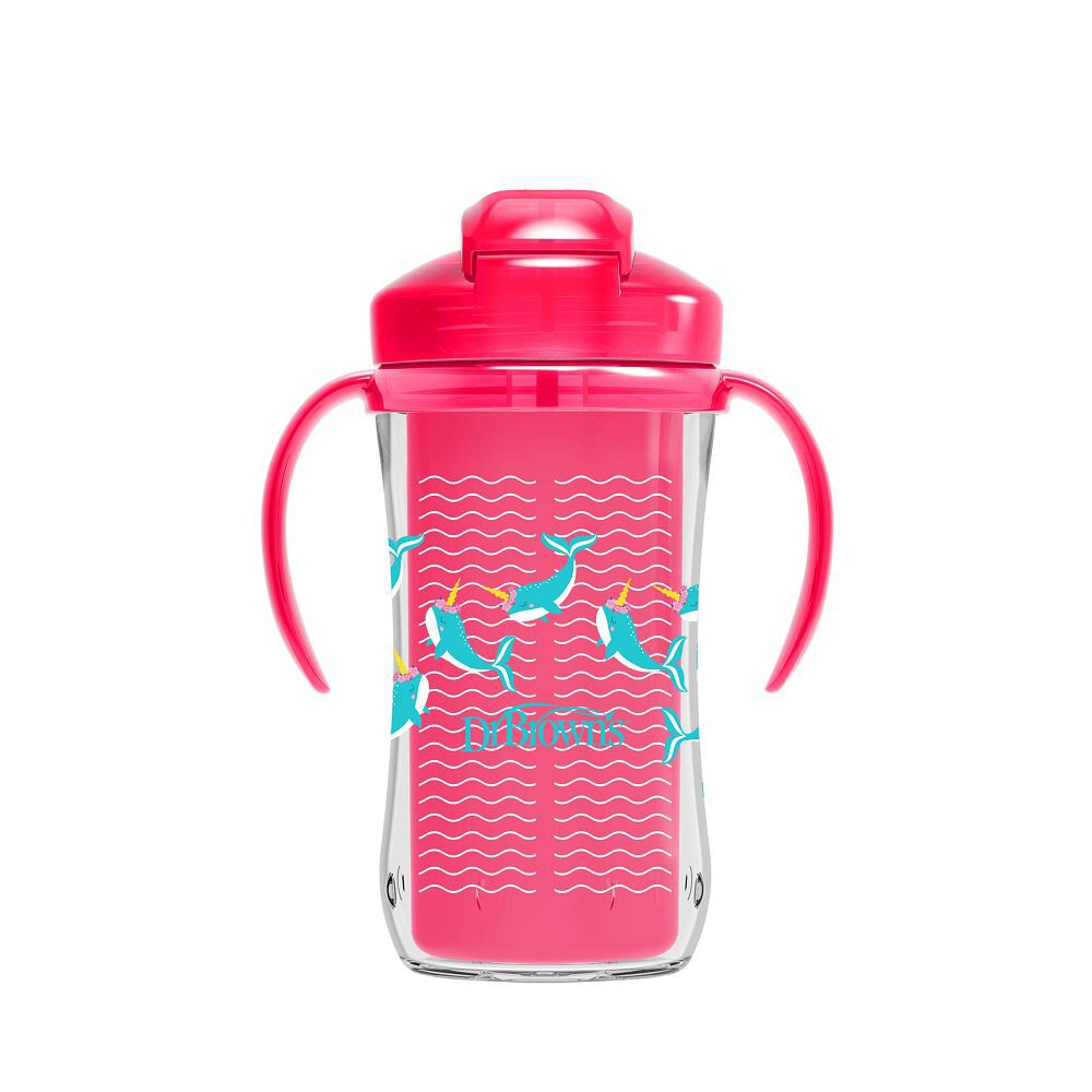 Dr.Brown's Samanlı Borucuqlu Termo-Fincan Çəhrayı TC01201 INTL Product 300ml 10oz Insulated Straw Cup Pink