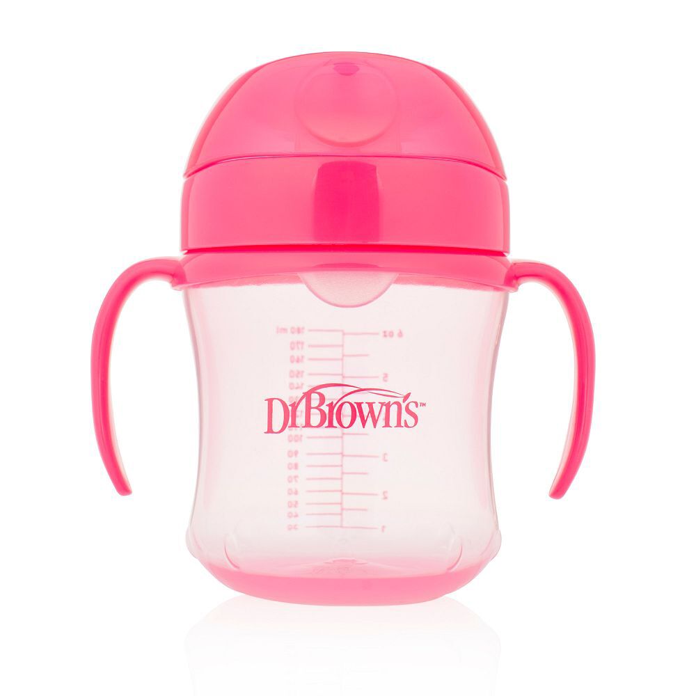Dr.Brown's Keçid Fincanları Çəhrayı 180ml TC61003 Product Soft Spout Transition Cup 6m Pink 1