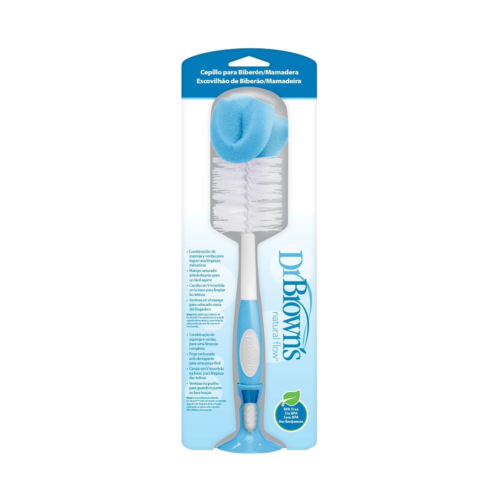 Dr.Brown's Süngər Başlıqlı Təmizlik Fırçası Mavi 700 INTL Pkg F Bottle Brush Blue