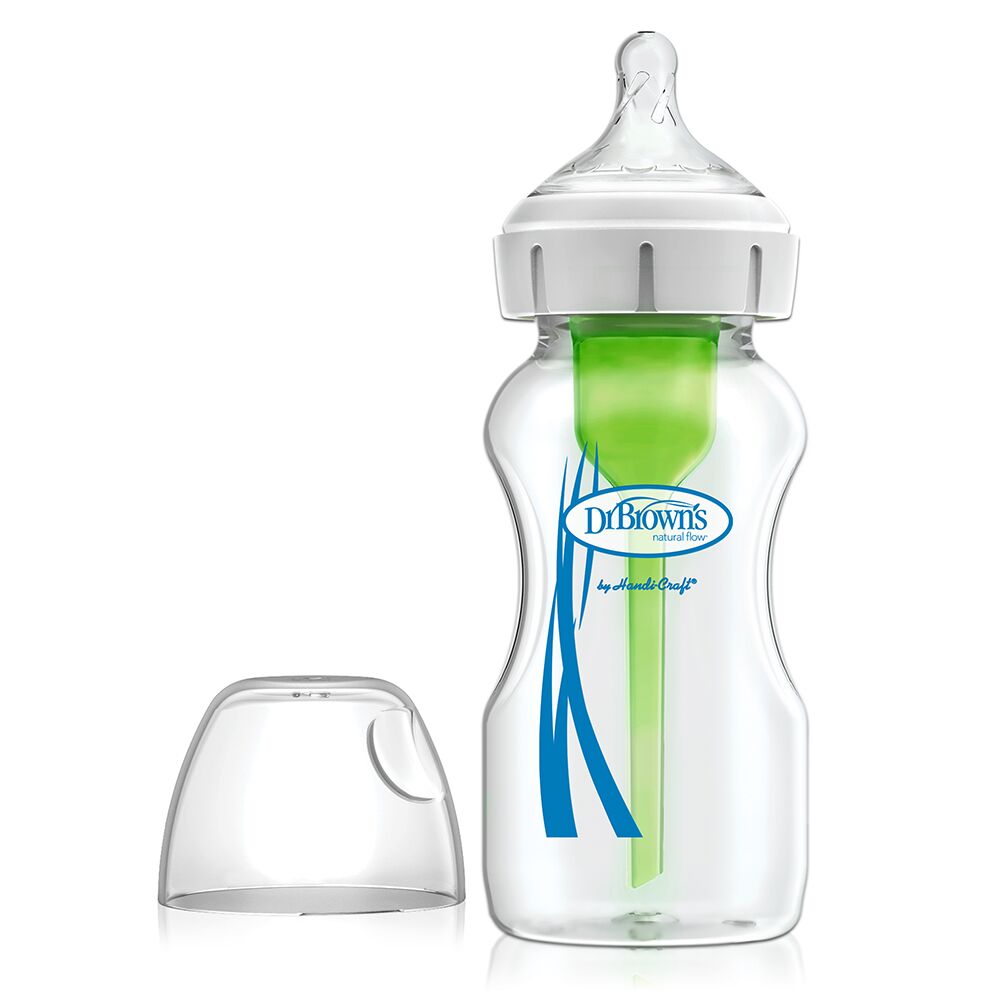 Dr.Brown's "Options+" Enliboğaz Şüşə Butulka 0-3ay 270ml WB91700 Product Options Wide Neck GLASS 9oz 270ml 1 pack