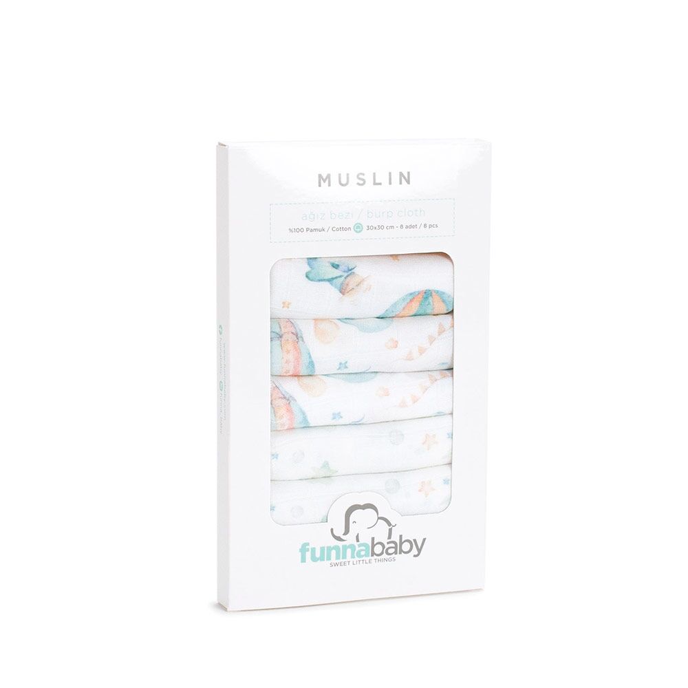 8li Muslin Ağız Bezi "Sky" 30x30sm 8699243803930